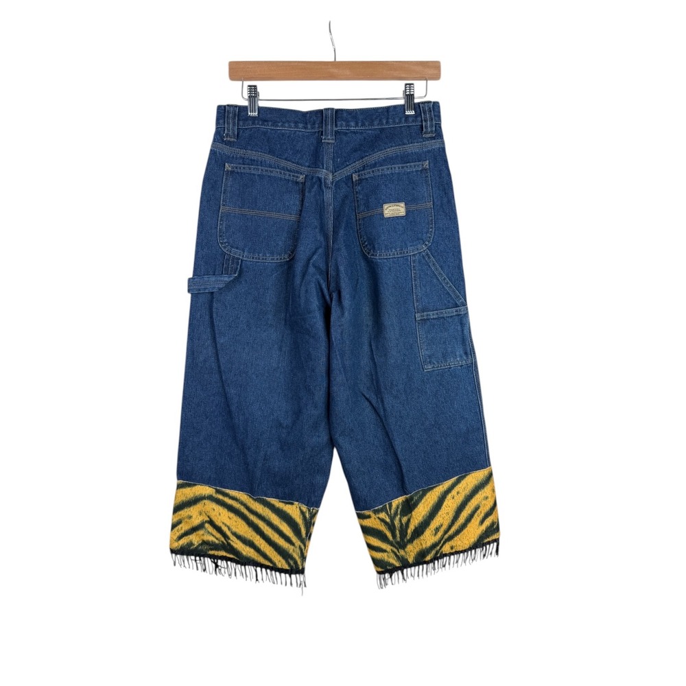 Austin Clothing Co. Wide Leg Cropped Jeans‎ with Tiger Print Accen size 6 Blue - Picture 9 of 12